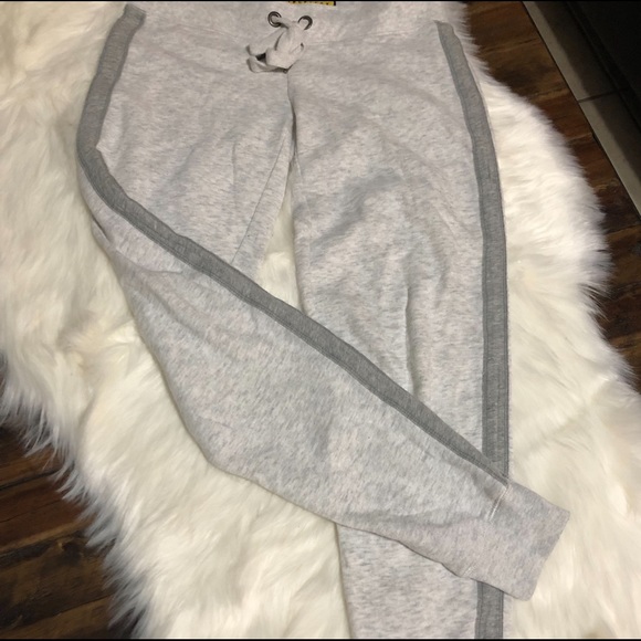 Prince & Fox Pants - Light heathered grey joggers with charcoal stripe Prince & Fox Pants - Light heathered grey joggers with charcoal stripe